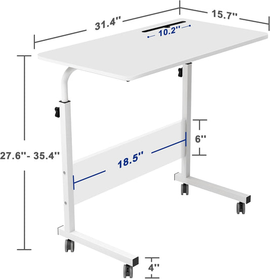 SDHYL Mobile Stand Up Desk Adjustable Laptop Desk with Wheels, Workstation Laptop Desk Student Desk Sit Stand Desk,Mobile Ends Desk, 31.5 Inch, White Visit the SDHYL Store - PuriLite