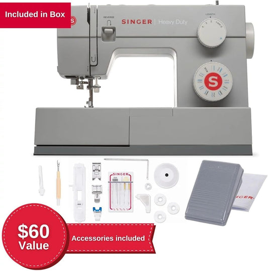 SINGER Heavy Duty 4423 High Speed Sewing Machine with Accessory Kit | Strong Motor With Enhanced Piercing Power, 97 Stitch Applications, Full Metal frame, 1-step Buttonhole & LED Light - PuriLite