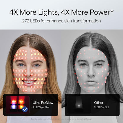 LED Light Therapy Mask - Red Light Therapy for Face - 4 Modes with Red, Blue, Yellow & Infrared Red Lights for Reduce Acne & Anti-Aging, Eye-Protection, 272 Beads, Remote Control - PuriLite