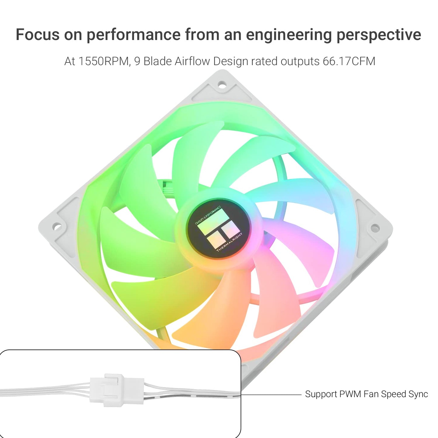 Thermalright TL-C12CW-S X3 CPU Fan 120mm White ARGB Case Cooler Fan, 4pin PWM Silent Computer Fan with S-FDB Bearing Included, up to 1500RPM Cooling Fan（3 Quantities）