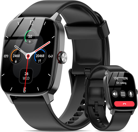 Smart Watch for Men Women Bluetooth Call, 1.85" HD Touch Screen AI Voice Smartwatch, Fitness Tracker with Sleep/Heart Rate Monitor, 100+ Sports Modes, IP68 Waterproof, Compatible with Android & iOS