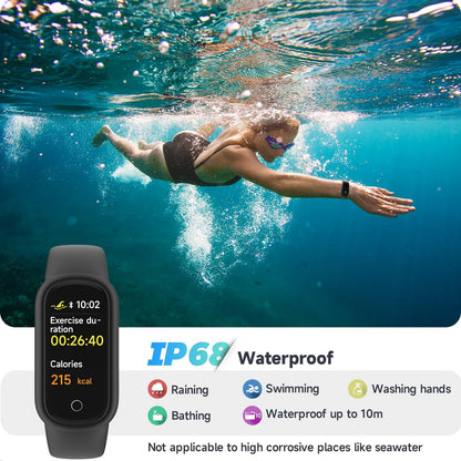 TOOBUR Fitness Tracker Watch with Sleep Tracker/IP68 Waterproof, Activity Tracker with Pedometer Step Counter, Health Watch for Women Men with 14 Sports Compatible Android iOS, Black