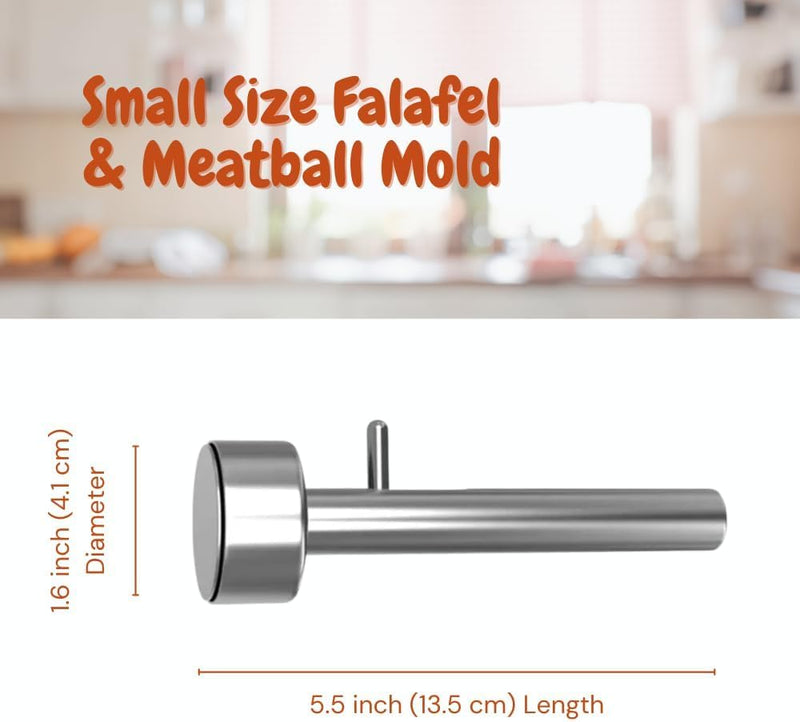 Falafel Maker Press Scoop Stainless Steel Premium Quality Professional Middle Eastern Kitchen Tool Meatball Mold 1.6 Inch (4.1 cm) Diameter