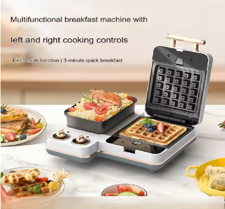 Purilite Select 1200W Sandwich Maker & Waffle Grill – Multifunction Breakfast Machine with Adjustable Thermostat, Non-Stick Plates & Food Steamer 220V - PuriLite