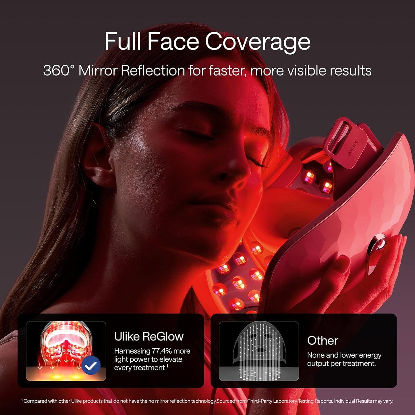 LED Light Therapy Mask - Red Light Therapy for Face - 4 Modes with Red, Blue, Yellow & Infrared Red Lights for Reduce Acne & Anti-Aging, Eye-Protection, 272 Beads, Remote Control - PuriLite
