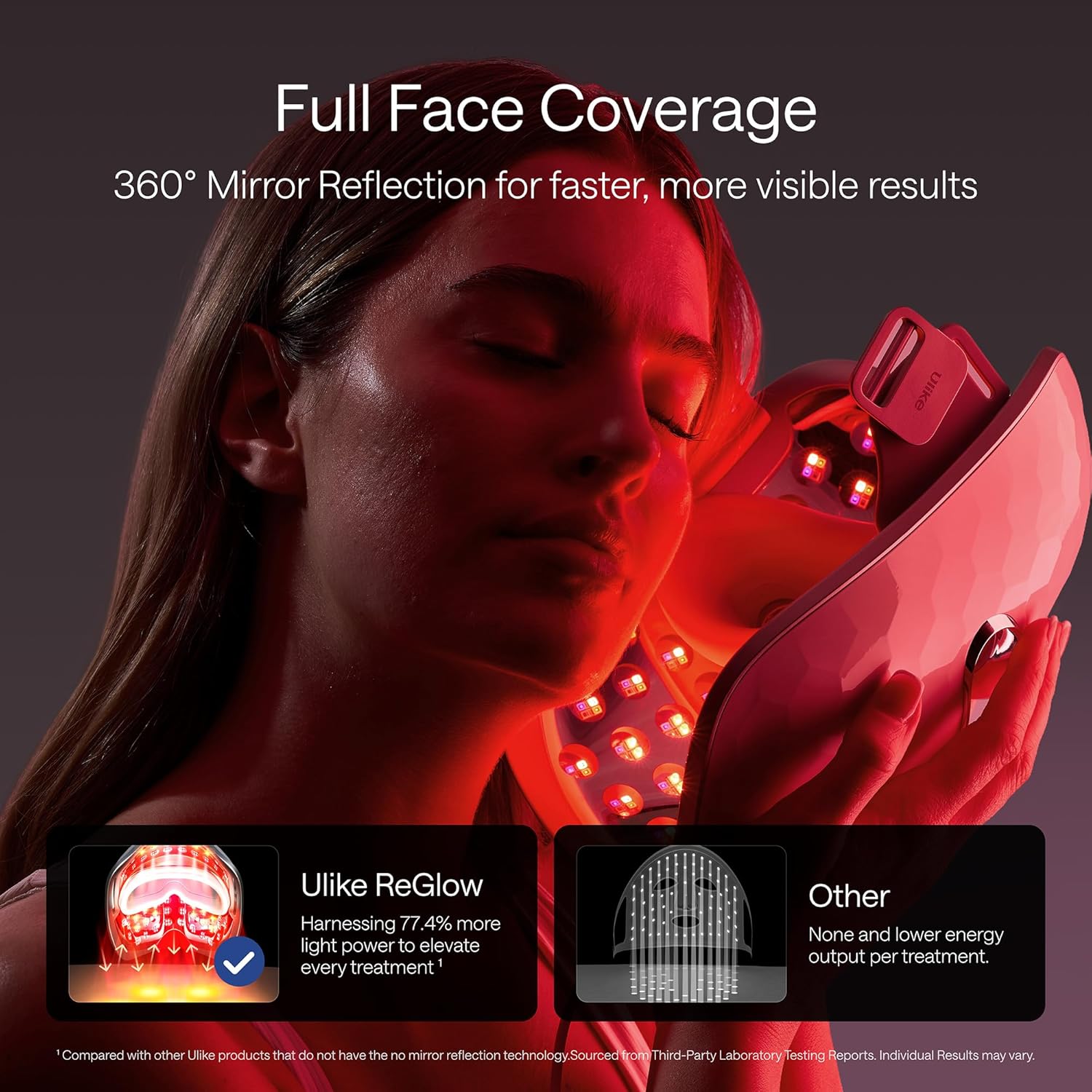 LED Light Therapy Mask - Red Light Therapy for Face - 4 Modes with Red, Blue, Yellow & Infrared Red Lights for Reduce Acne & Anti-Aging, Eye-Protection, 272 Beads, Remote Control - PuriLite