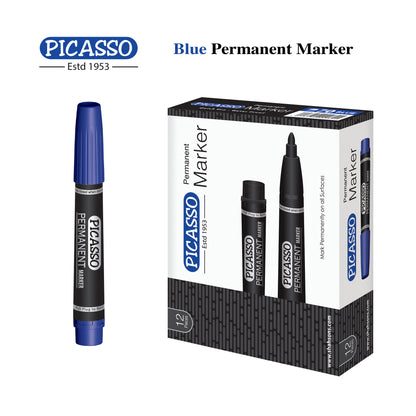 Picasso High Quality White Board Marker 12 Pcs in Cardboard Box - Available in 4 Ink Colours Blue, Black Red and Green - PuriLite