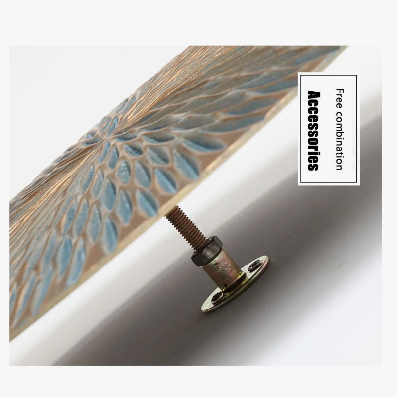Modern Minimalist Wooden Round Wall Decoration | Hand-Carved Dimensional Wall Art