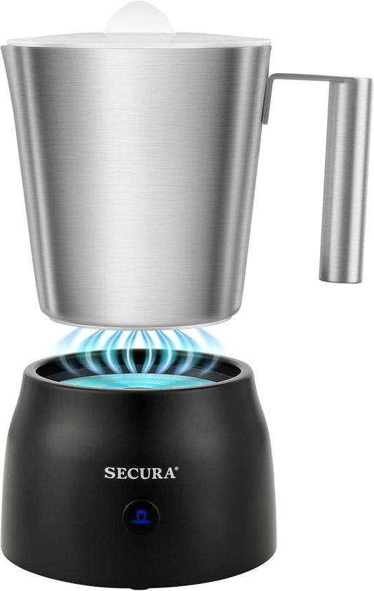 Secura Detachable Milk Frother, 17oz Electric Milk Steamer Stainless Steel, Automatic Hot/Cold Foam and Hot Chocolate Maker with Dishwasher Safe, 8.45 oz, 120V