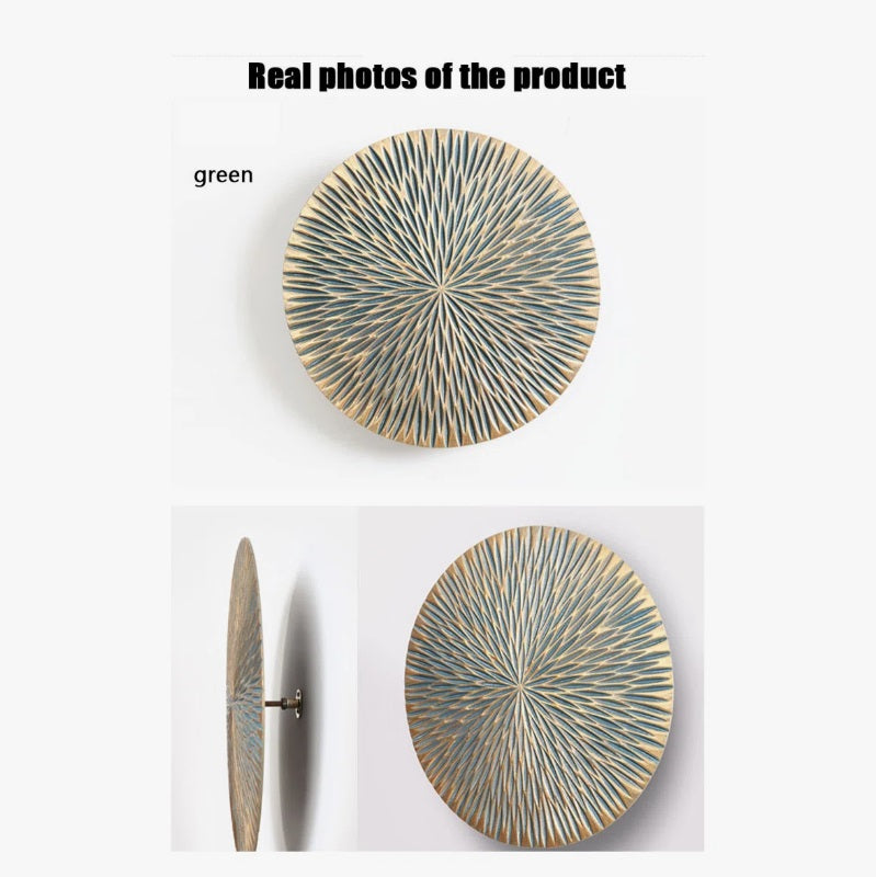 Modern Minimalist Wooden Round Wall Decoration | Hand-Carved Dimensional Wall Art