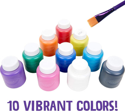 Crayola 10 59ml Paint Jars Assorted Classic Colours Arts & Crafts