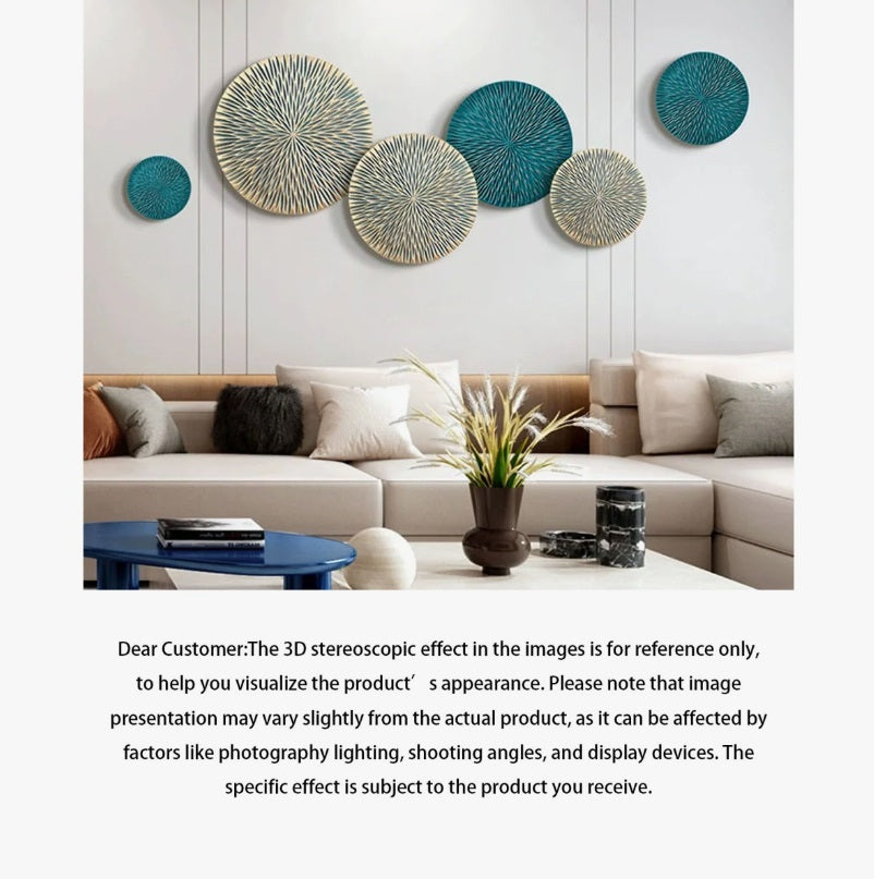 Modern Minimalist Wooden Round Wall Decoration | Hand-Carved Dimensional Wall Art