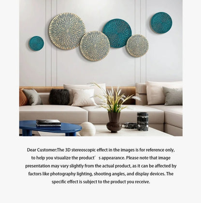 Modern Minimalist Wooden Round Wall Decoration | Hand-Carved Dimensional Wall Art