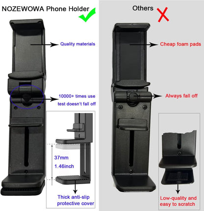 2 Pack Airplane Phone Holder Mount,NOZEWOWA 360 Degree Rotation Flight Mount Clip Portable Foldable Travel Essential for Flying Plane Tray Seat Back Voyage Gadget Women Men Toddler