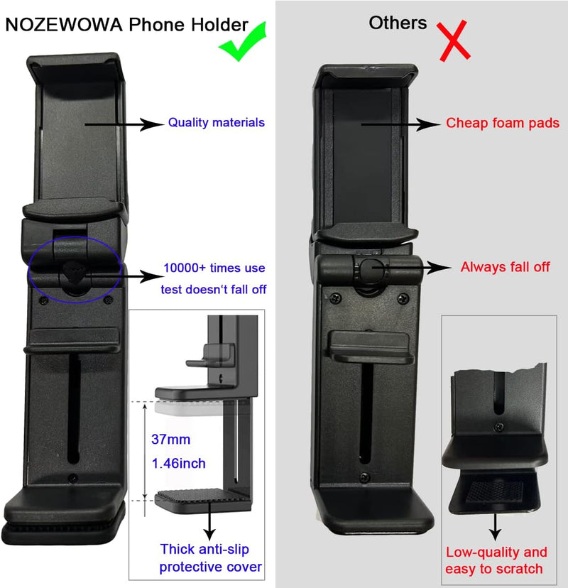 2 Pack Airplane Phone Holder Mount,NOZEWOWA 360 Degree Rotation Flight Mount Clip Portable Foldable Travel Essential for Flying Plane Tray Seat Back Voyage Gadget Women Men Toddler