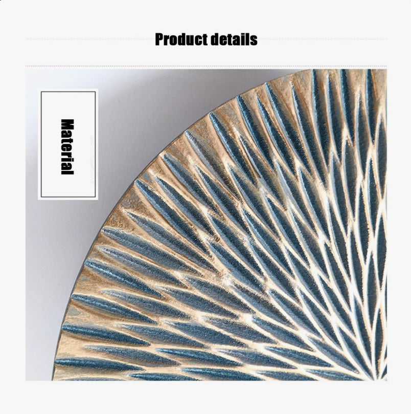 Modern Minimalist Wooden Round Wall Decoration | Hand-Carved Dimensional Wall Art