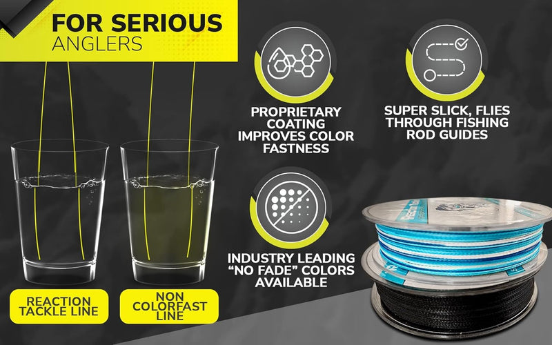 Braided Fishing Line - Pro Grade Power Performance for Saltwater or Freshwater Fish - Colored Fishing Line Braid for Extra Visibility