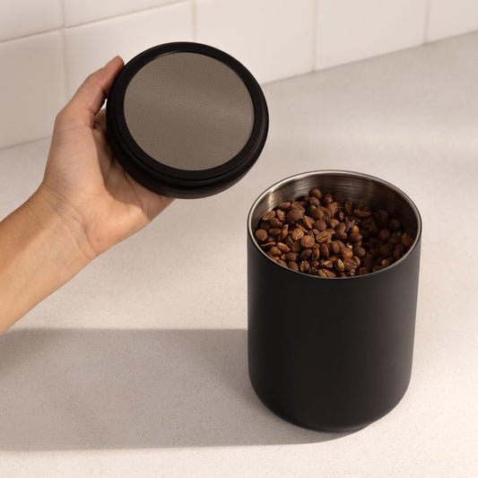 Fellow Atmos Electric Vacuum Canister & Storage Container - Airtight Coffee & Food Storage Containers - Coffee Containers - (Matte Black, 1.2 Liter) - PuriLite