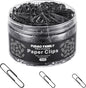 FUDAO FAMILY 500pcs Paper Clips Assorted Sizes, Small, Medium and Large（1.1inch, 1.3inch and 2inch) Paper Clips, Vinyl Coated Paperclips for Office, School, Home Supplies (Black)