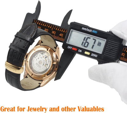 Digital Electronic Caliper 0–6 Inch 150 mm, Inch and Metric Conversion Measuring Tool with Large LCD Screen, Carbon Fiber Precision Caliper for Home and Workshop Use - PuriLite