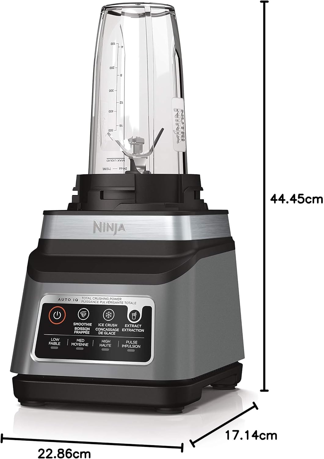 Ninja BN751C, Professional Plus Blender DUO With Auto-iQ, Black , 1200W (Canadian Version), 72oz