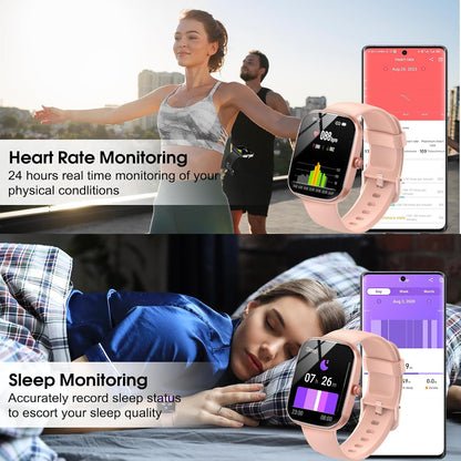 Csasan Smart Watch for Men Women Answer/Make Call, 1.91" Touch Smartwatch Heart Rate/Sleep/Steps Monitor, 110+ Sports Fitness Watch, IP68 Waterproof Tracker Watch for Android iOS Rose Gold
