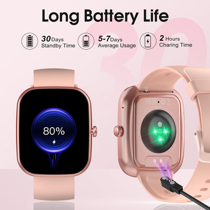 Csasan Smart Watch for Men Women Answer/Make Call, 1.91" Touch Smartwatch Heart Rate/Sleep/Steps Monitor, 110+ Sports Fitness Watch, IP68 Waterproof Tracker Watch for Android iOS Rose Gold