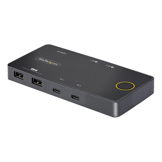 2-Port USB-C KVM Switch, Single-4K 60Hz HDMI Monitor, Dual-100W Power Delivery Pass-through Ports, Bus Powered, USB Type-C/USB4/Thunderbolt 3/4 Compatible - Small Form Factor - TAA