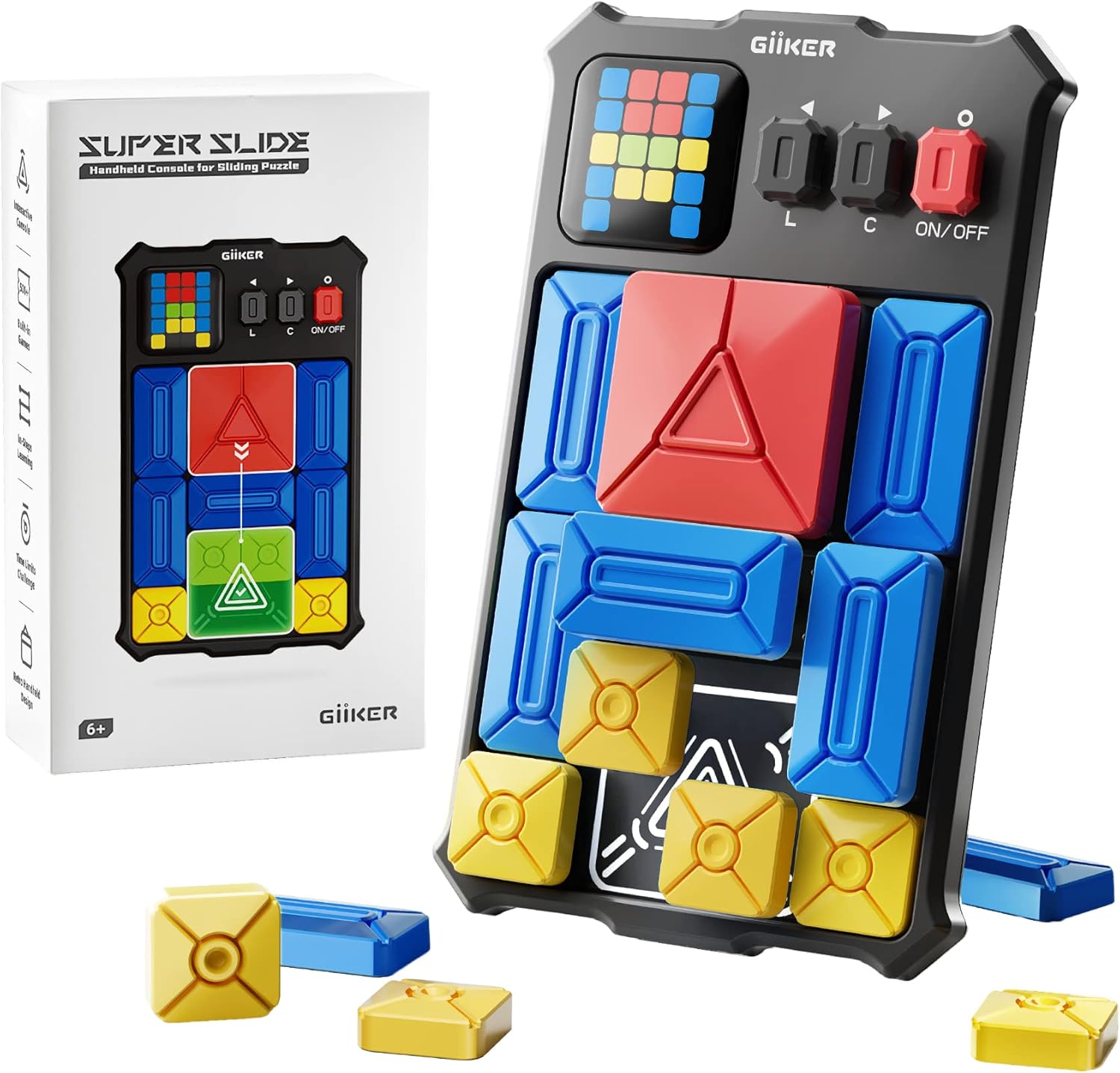 Super Slide Puzzle Games – Brain Teaser Puzzle Toy – 500+ Challenges – Travel & Road Trip Game for Kids Teens & Adults - PuriLite