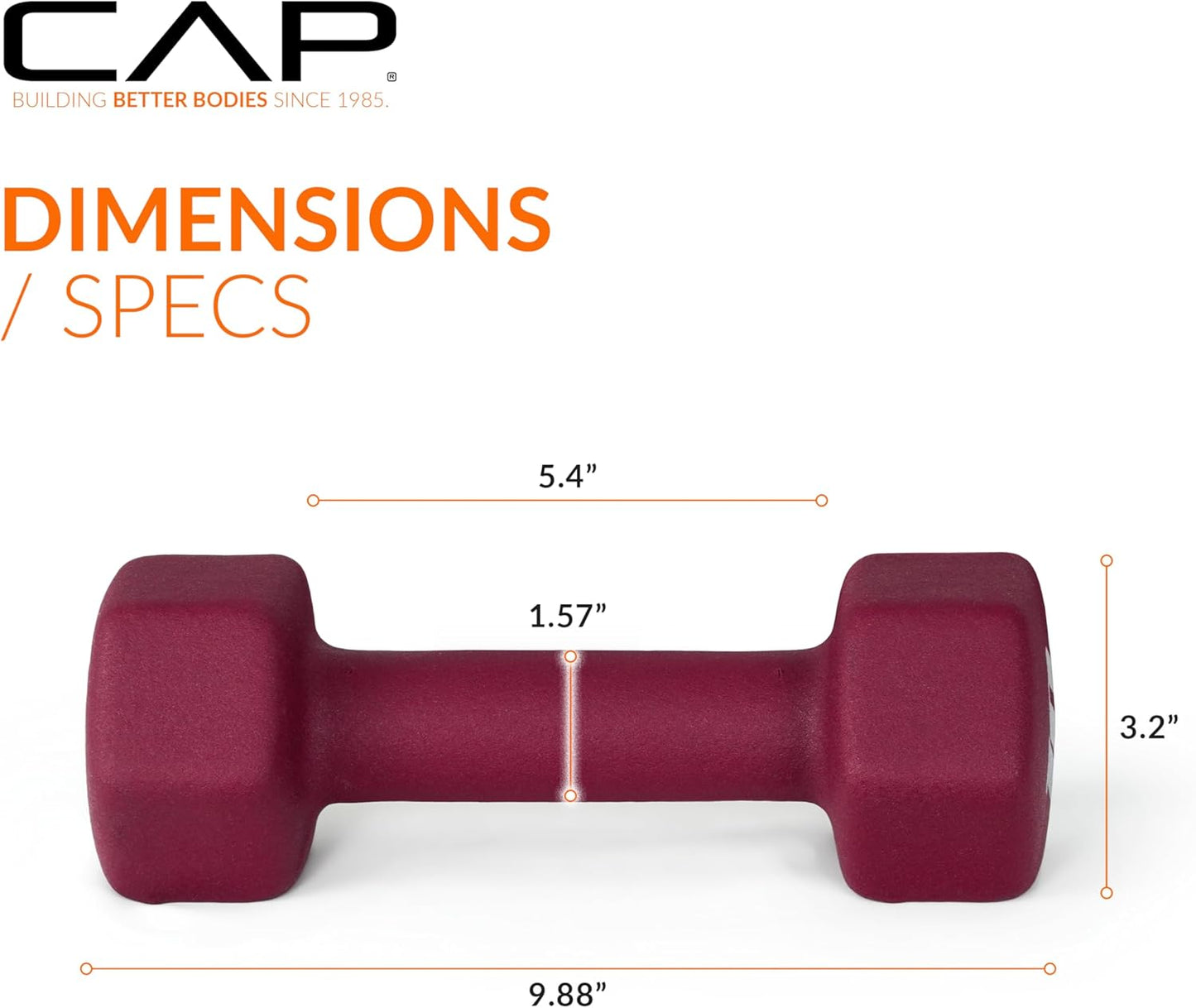 CAP Barbell Neoprene Dumbbell Hand Weights - Pairs | Multiple Options