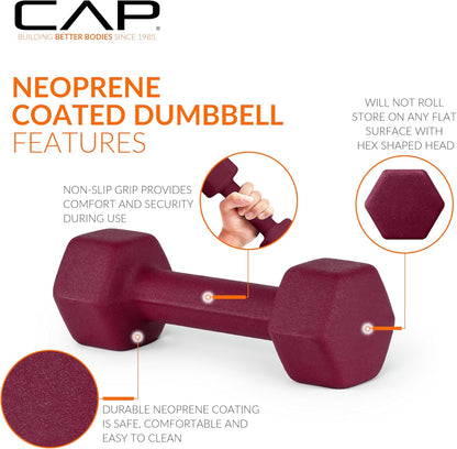 CAP Barbell Neoprene Dumbbell Hand Weights - Pairs | Multiple Options