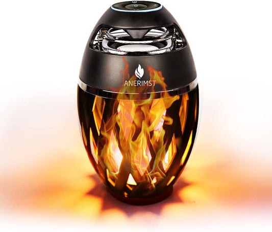 Outdoor Bluetooth Speaker with Flame Atmosphere, for Men, Women, Cool Gadgets for Porch Garden Parties, BT5.0, 5W Stereo Sound, Waterproof Wireless Speaker with Led Torch Light