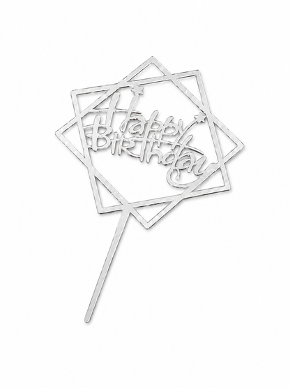 Happy Birthday & Happy Anniversary Cake Toppers | Multiple Elegant Designs | Party Decoration