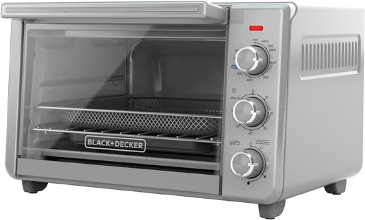 BLACK+DECKER™ Crisp 'N Bake Air Fry Toaster Oven, fits a 12" Pizza, Silver