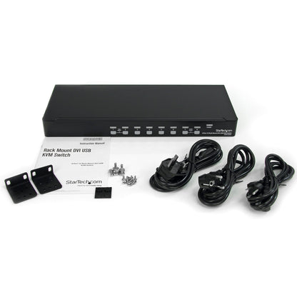 8 Port 1U Rackmount DVI USB KVM Switch - TAA