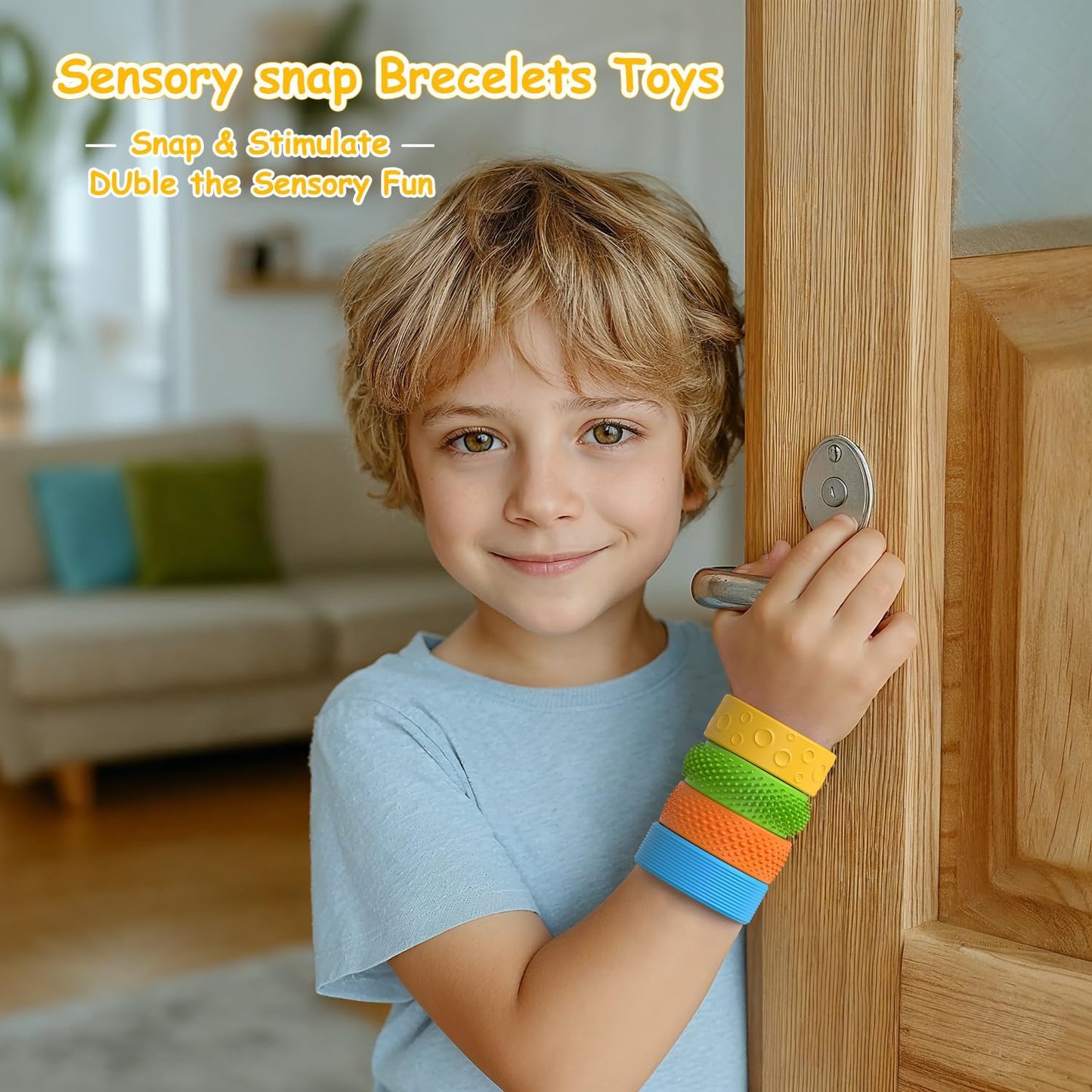6PCS Textured Sensory Slap Bracelets for Kids & Adults – Fidget Stress Relief Toys for Autism, ADHD, Anxiety, Classroom Rewards, Stocking Stuffers (Multicolor) - PuriLite