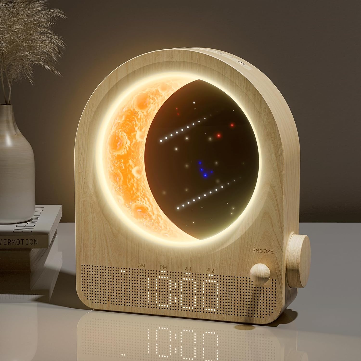 Sunrise Alarm Clock Wake Up Light – Dual Alarm Moon Lamp with