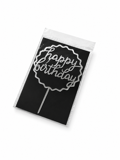Happy Birthday & Happy Anniversary Cake Toppers | Multiple Elegant Designs | Party Decoration
