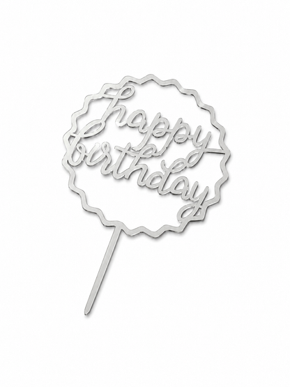 Happy Birthday & Happy Anniversary Cake Toppers | Multiple Elegant Designs | Party Decoration