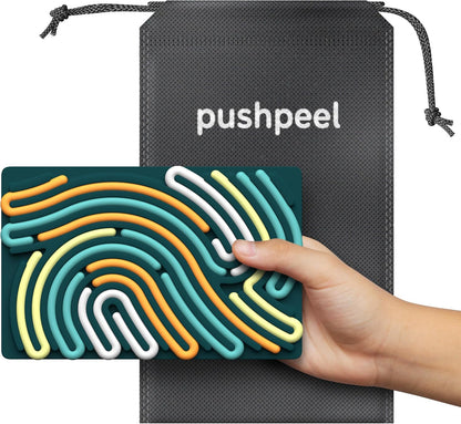 Sensory Activity Board for Kids & Adults | Silicone Fidget Toy for Stress Relief, Anxiety, ADHD & Autism | Quiet, No-Mess, Travel-Friendly with 11 Strings & Portable Bag (Spruce) - PuriLite