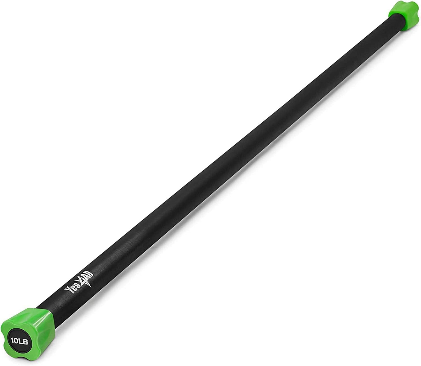 Yes4All Total Body Workout Bar/Weighted Bar & Resistance Band Pilates Bar & Weighted Bar Rack/Weighted Bar Holder Storage - Great for Aerobics, Yoga and Pilates - Weighted Exercise Bar