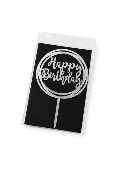 Happy Birthday & Happy Anniversary Cake Toppers | Multiple Elegant Designs | Party Decoration