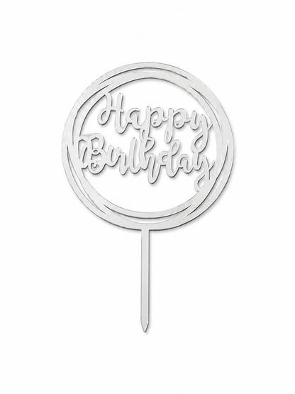 Happy Birthday & Happy Anniversary Cake Toppers | Multiple Elegant Designs | Party Decoration