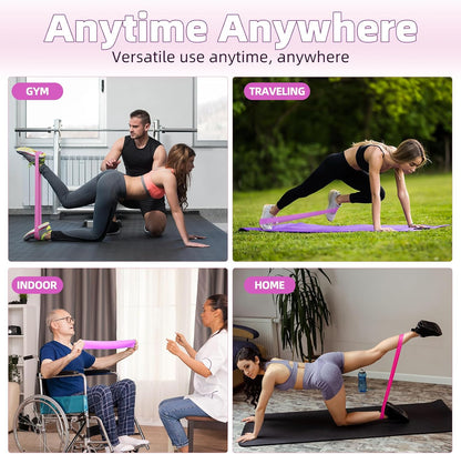 Resistance Loop Exercise Bands Exercise Bands for Home Fitness, Stretching, Strength Training, Physical Therapy,Elastic Workout Bands for Women Men Kids, Set of 5