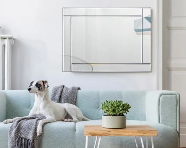 Mode Rectangular Mirror with Beveled Mirror Frame