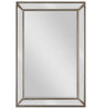 Rectangular Mirror with Beaded Frame and Antique Brass Finish