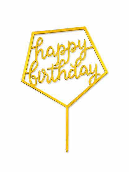 Happy Birthday & Happy Anniversary Cake Toppers | Multiple Elegant Designs | Party Decoration
