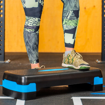 PRISP Adjustable Aerobic Stepper 68cm, 2 Levels (10/15cm - 4"/6") Exercise Step Platform for Home Gym and Fitness Training; 68 x 28cm