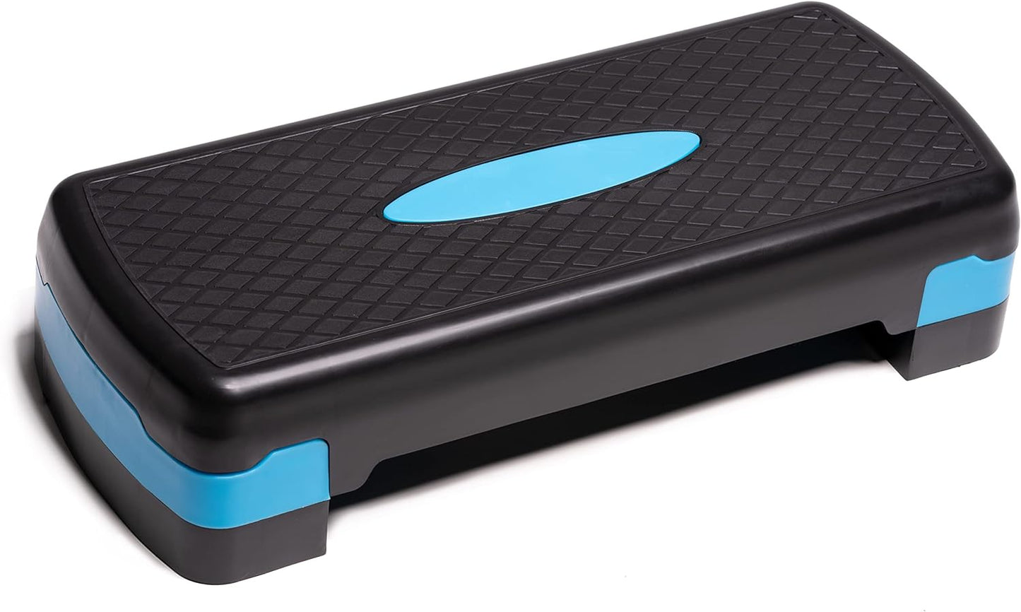 PRISP Adjustable Aerobic Stepper 68cm, 2 Levels (10/15cm - 4"/6") Exercise Step Platform for Home Gym and Fitness Training; 68 x 28cm