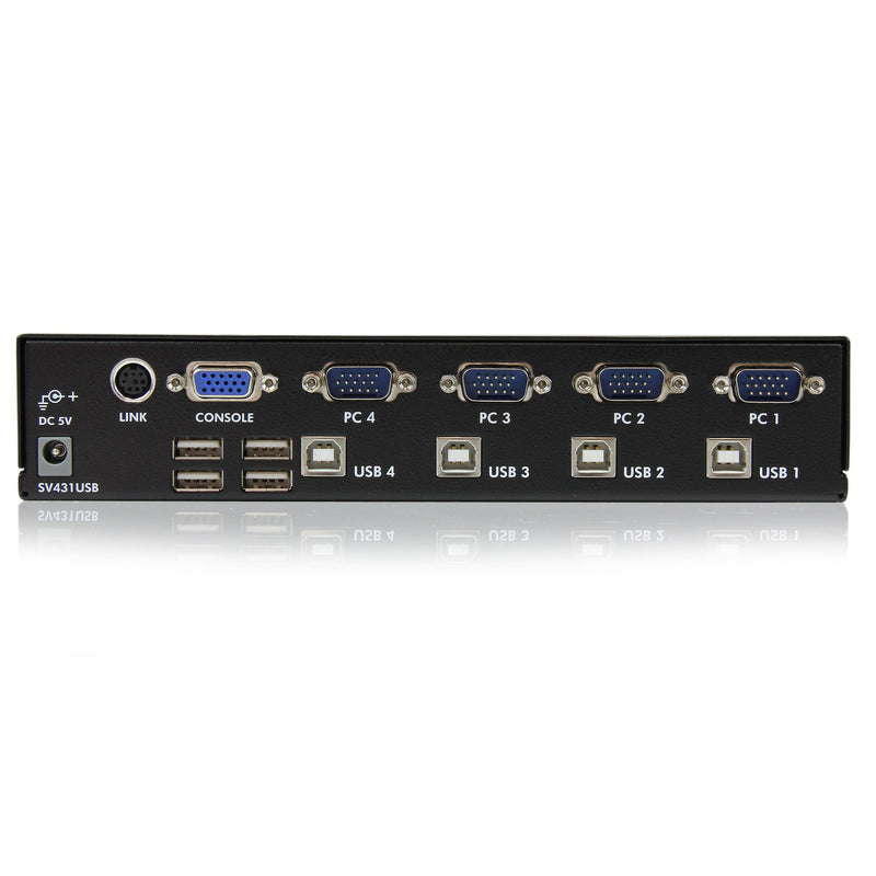 4 Port Professional VGA USB KVM Switch with Hub - TAA